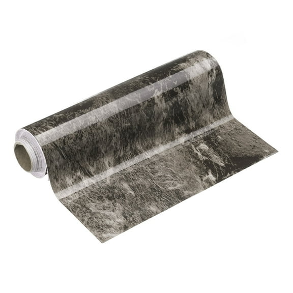 Uxcell Wood Grain Wallpaper Border 8" x 16.4ft Textured Frame Sticker, Black Stone