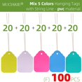 thumbnail image 1 of 100pcs Of 5 Sizes And 5 Colors with Rope Hanging Labels Plastic Waterproof Durable Flowers Garden Potted  Herbs Plant Label Tag (F100pcs,6x4cm), 1 of 7