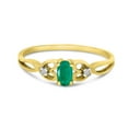 thumbnail image 6 of 14k Yellow Gold Oval Emerald And Diamond Ring, 6 of 6