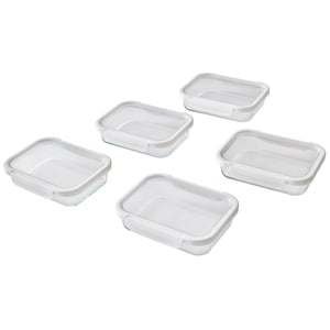 Better Homes & Gardens 2.3-Cup Rectangle Glass Containers Set, 10 Pieces