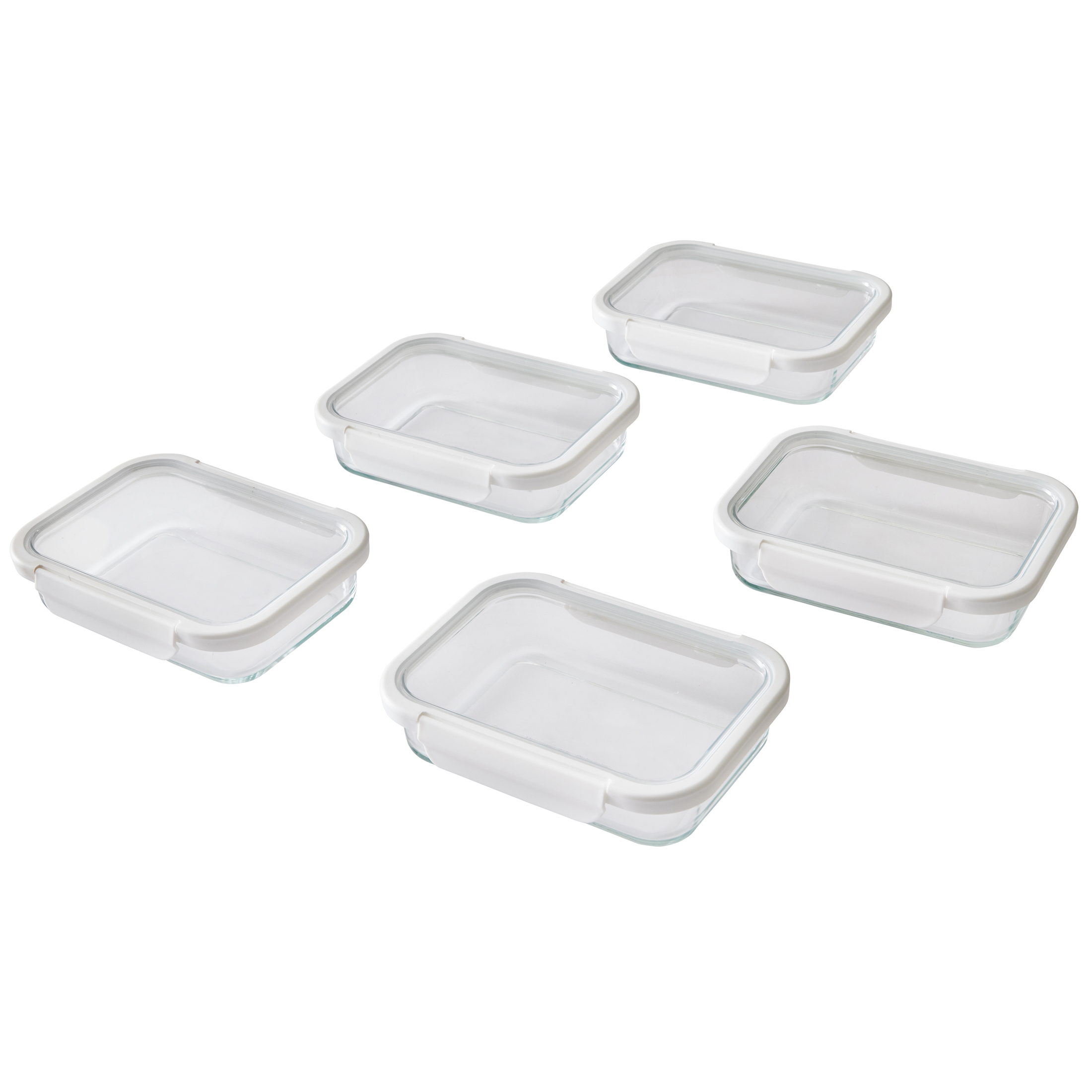 Better Homes & Gardens 2.3-Cup Rectangle Glass Containers Set, 10 Pieces