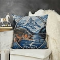 thumbnail image 2 of YINGXI  Square Pillow Cover Blue Bass Fish Fishing Camping Sign Throw Cushion Covers for Couch Chair Bedroom 22x22in, 2 of 5
