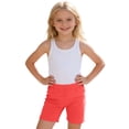 thumbnail image 4 of SGMVNU 3 Pack Shorts for Girls Elastic Waist Strench Cotton Biker Shorts Summer Casual Pull-on Athletic Shorts, 4-5 Years, Red, Navy, Red A, 4 of 8
