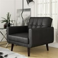 thumbnail image 2 of Pemberly Row Modern Modern Chair in Black Faux Leather Finish, 2 of 7