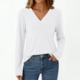 thumbnail image 4 of SUNBS Long Sleeve Shirts for Women Tops V Neck Casual Top Comfortable Shirt Soft Basic Tees Women Blouses, 4 of 8
