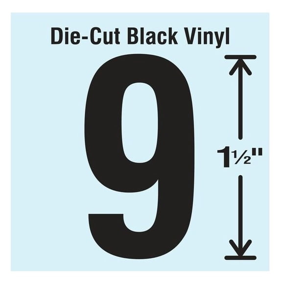 Stranco Die Cut Number Label, 9, 10 Cards,PK10 DBV-1.5-9-10