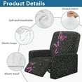 thumbnail image 5 of Xoenoiee Butterfly Leopard Pattern Recliner Cover with Pockets Reclining Slipcover 4-Pieces Lazy Boy Recliner Sofa Chair Cover with Elastic Bottom for Recliner Furniture Protector for Kid Pet, 5 of 7
