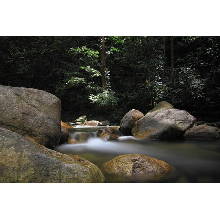Landscape Boulder - Canvas Print Nature Daylight Leaves Fall Boulder Landscape Stretched Canvas 10 x 14
