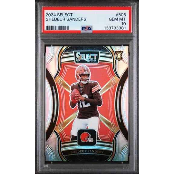 Graded 2024 Panini Select Shedeur Sanders #505 XRC Silver Prizm Rookie RC Football Card PSA 10 Gem Mint