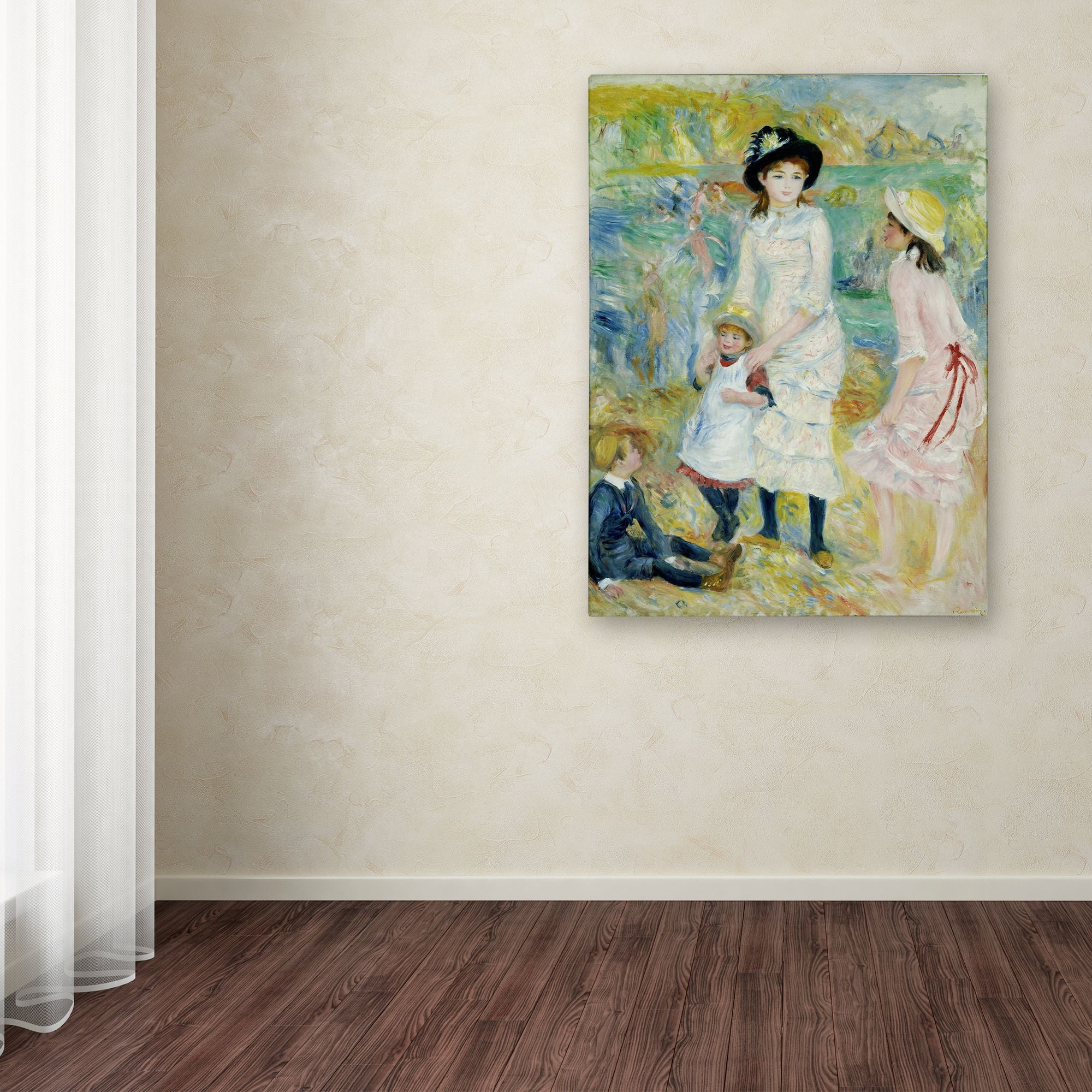 Trademark Fine Art 'Children On The Seashore Guernsey' Canvas Art by Renoir