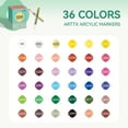 thumbnail image 3 of Arrtx Acrylic Paint Pens, 36 Colors Water-based Ink Large Refill Acrylic Markers for Rock Painting, DIY Craft, Glass, Wood, Art Markers for Kids and Adults, 3 of 9