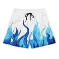 thumbnail image 4 of Menshorts Mens Shorts Casual Men's Casual Homewear Flame Printing Funny Printed Trousers Beach Sports Shorts Fast-Drying Trousers Sky Blue XL, 4 of 9