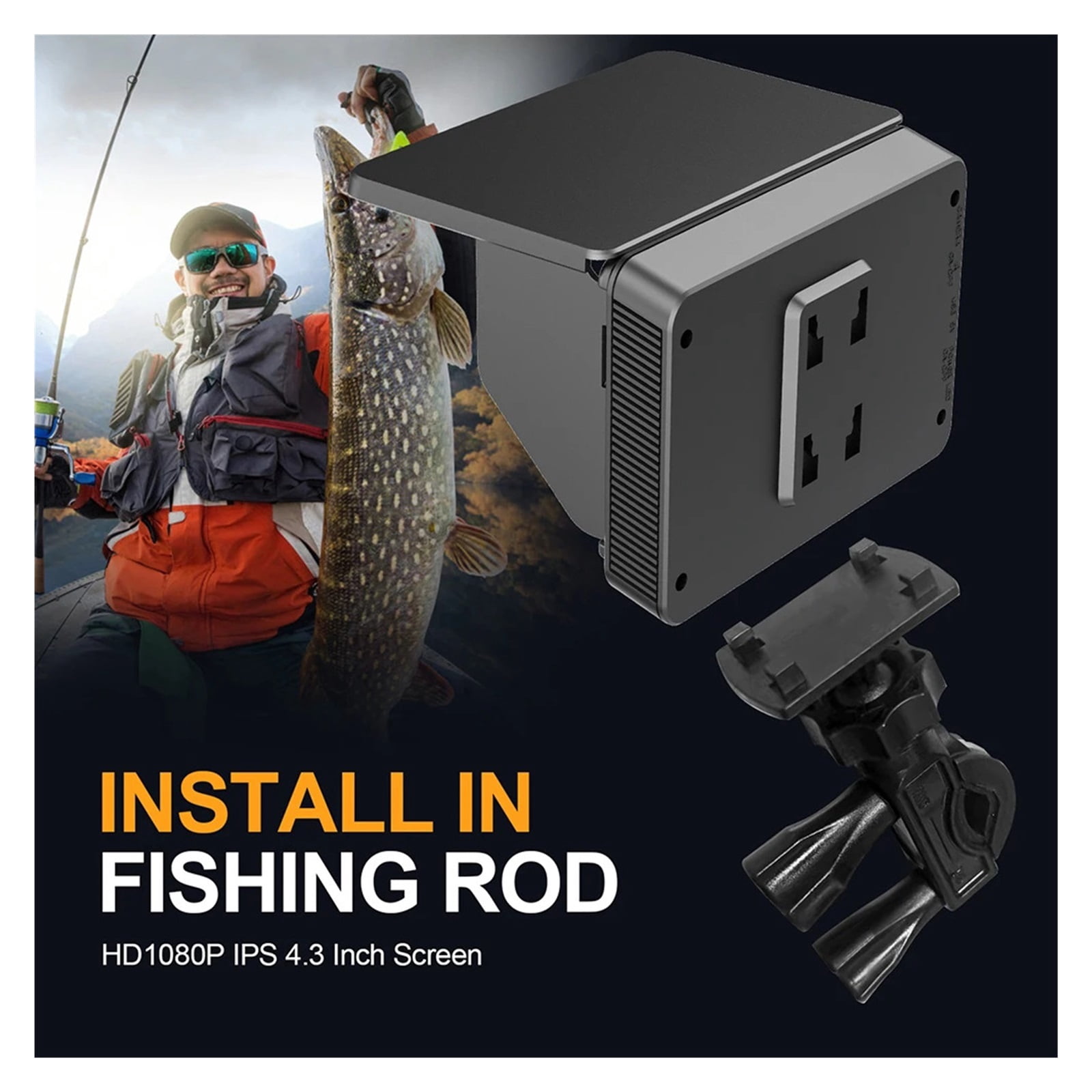 4.3 inch Display Endoscope Camera Waterproof Underwater Night Vision Fish Finder HD 1080P Inspection Borescope Camera 15m/30m Waterproof Underwater Fish Finder