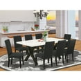 thumbnail image 3 of East West Furniture X-Style 9-piece Wood Kitchen Set in White and Black, 3 of 3