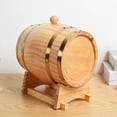 thumbnail image 4 of Vintage wooden wine barrel 3L red wine oak barrel restaurant wooden beer barrel wine barrel winery decoration-3L, 4 of 4