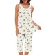 thumbnail image 4 of Conjunto de Ropa de Salón para Mujer Cuello Redondo Blusa sin Mangas Sólida Y Pantalones Cortos de Cintura Elástica Pantalones, Pantalones Cortos de Verano para Mujeres, 4 of 7