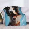 thumbnail image 3 of Yiaed Playful Smile Cute Dog Print Blanket Throw Blanket Soft Cozy Flannel Blanket for Home Bed Sofa Couch Chair-40"x30", 3 of 6