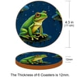 thumbnail image 3 of Frog 6pcs Round Microfiber Leather Drink Coasters, 11x11 cm/4.3x4.3 in, Set of 6 Absorbent Coasters for Drinks, Coasters for Table, Furniture From Water Marks and Scratches, 3 of 6