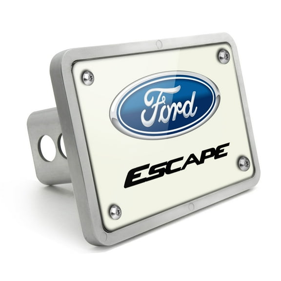 Ford Escape UV Graphic White Plate Billet Aluminum 2 inch Tow Hitch Cover