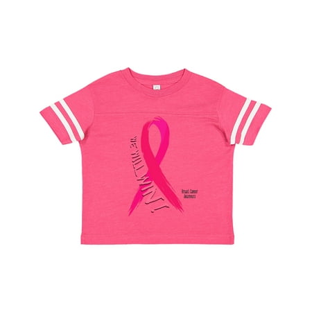 

Inktastic We Will Win Against Breast Cancer with Pink Ribbon Gift Toddler Boy or Toddler Girl T-Shirt