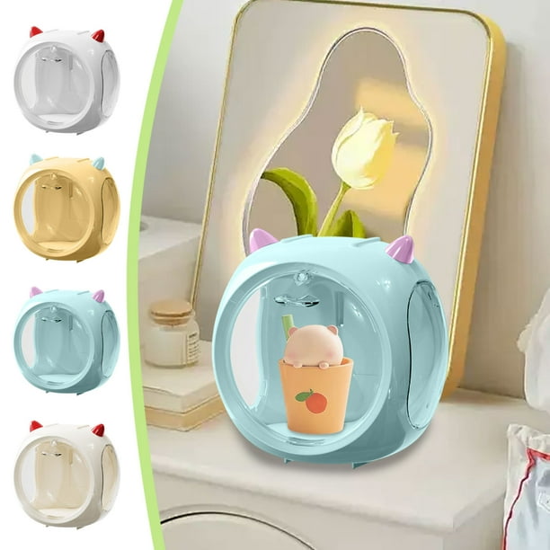 mfyjkho Caja de almacenamiento transparente con tapa magnética, vitrina de plástico para objetos de colección, 14,8 x 11,7 x 14,6 cm, almacenamiento versátil para el hogar, 1 paquete