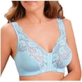 thumbnail image 2 of DEBGFS Women‘s Full Coverage Front Closure Wire Free Back Support Posture Bras Blue M,Blue,2XL, 2 of 8