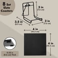 thumbnail image 4 of Set of 8 Square Black Slate Coasters with Holder for Coffee Table (4x4 In), 4 of 10