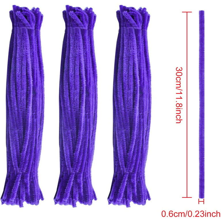 Caryko Super Fuzzy Chenille Stems Pipe Cleaners, Pack of 100 (Purple)