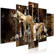 artgeist Canvas Wall Art Print Africa 100x50 cm / 39"x20" 5pcs Home Decor Framed Stretched Picture Photo Painting Artwork Image g-C-0284-b-m