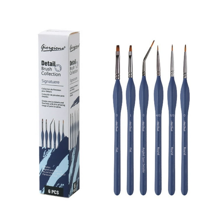 Whigetiy 6 PCS Fine Detail Paint Brush Miniature Painting Brushes Kit for  Acrylic Watercolor Oil Face Nail Scale Model Painting 