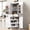 White 4 Doors 2 Drawers + MDF, variant on 71" Tall Brown Farmhouse Kitchen Pantry Cabinet with 3 Pull-Out Organizers & 2 Drawers, Freestanding Storage Cupboard