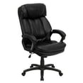 thumbnail image 2 of Flash Furniture High Back Black LeatherSoft Executive Swivel Ergonomic Office Chair with Plush Headrest, Extensive Padding and Arms, 2 of 8