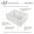 thumbnail image 5 of ALFI brand AB2418SB-W 24" White Smooth Thick Wall Fireclay Single Bowl Farm Sink, 5 of 10