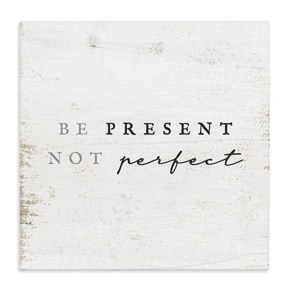 Stupell Industries Farmhouse Present Not Perfect Rustic Canvas Art, 30 x 30, by Lil' Rue