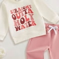 thumbnail image 3 of Boys 2 Piece Clothing Set Letter Print Pullover Sweatshirt and Joggers Funny Graphic Outfit for Toddler Kids 6 Months-3 Years, 3 of 3