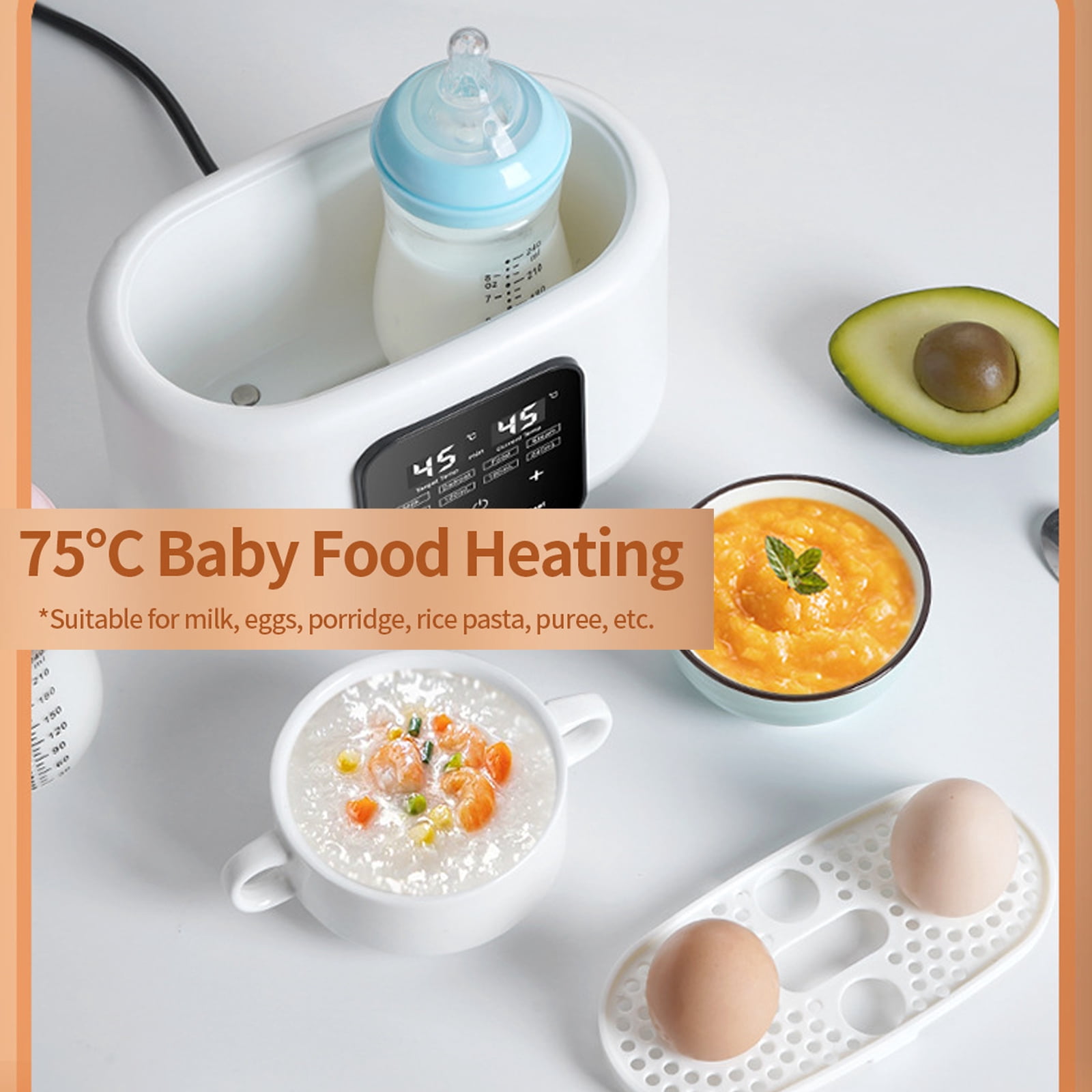 Baby Bottle Warmer, 6-in-1 Double Bottle Warmer and Sterilizer for Breastmilk or Formula, Fast Milk Warmer with Smart Temperature Control, Defrost, Heat Food, Formula Water Warmer for All Bottles