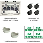 SportPet Designs Durable Plastic Airline Approved Pet Kennel, Double Wire Door