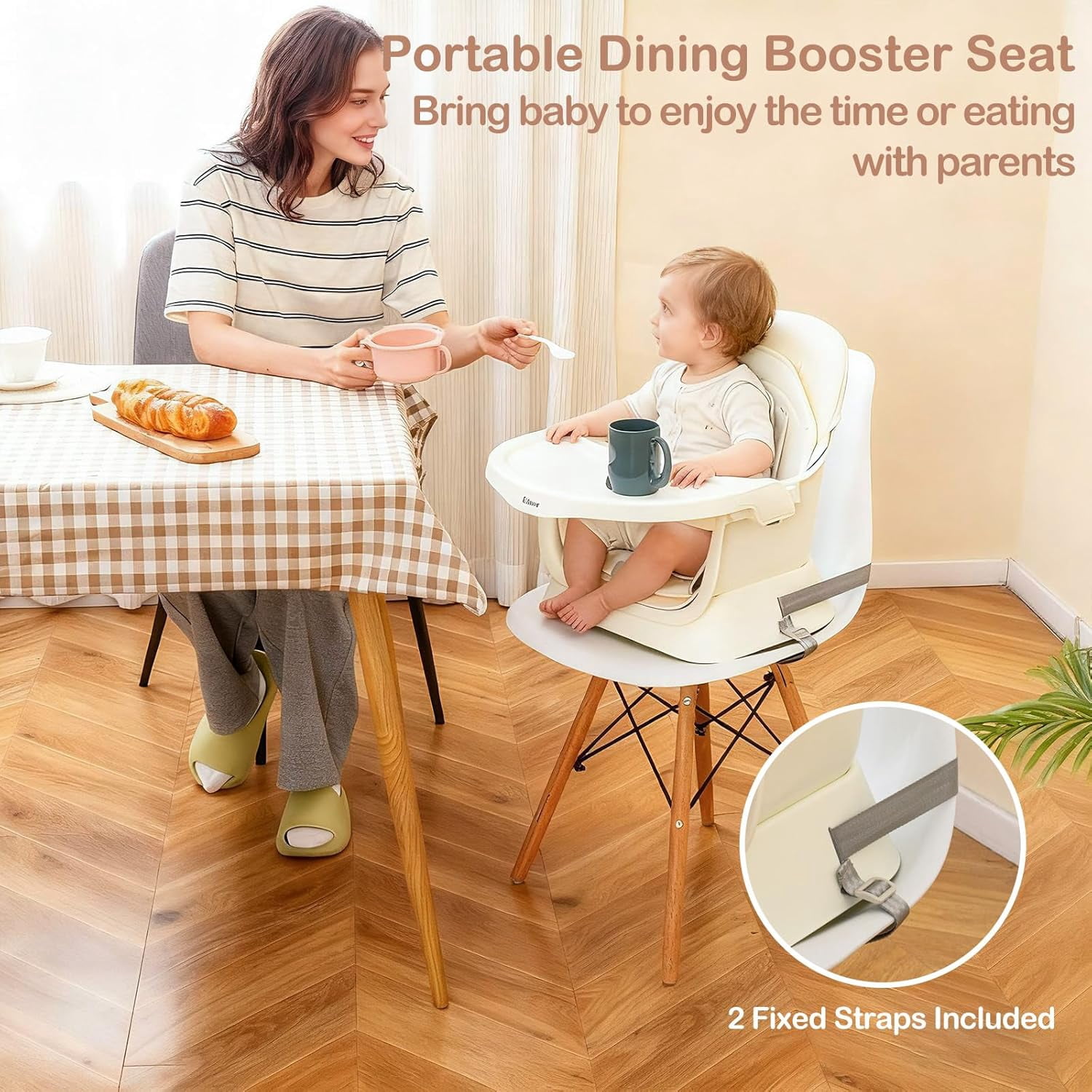 INFANS 9 in 1 High Chair, Convertible Baby Highchair for Babies and Toddlers, Table and Chair Set Building Block Infant Dining Booster Seat, Kids Stool with Activity Children Play Kitchen