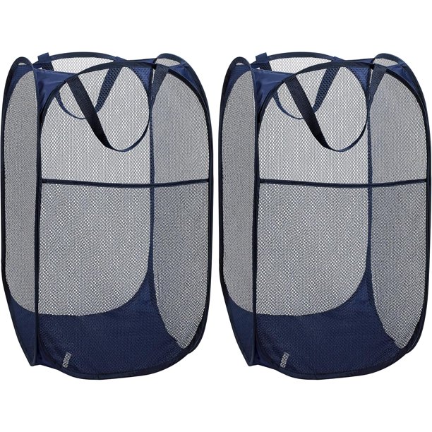 Cesto de malla para la colada emergente: portátil, asas duraderas, plegable para almacenamiento y fácil de abrir. Los cestos plegables para ropa son ideales para la habitación de los niños, el