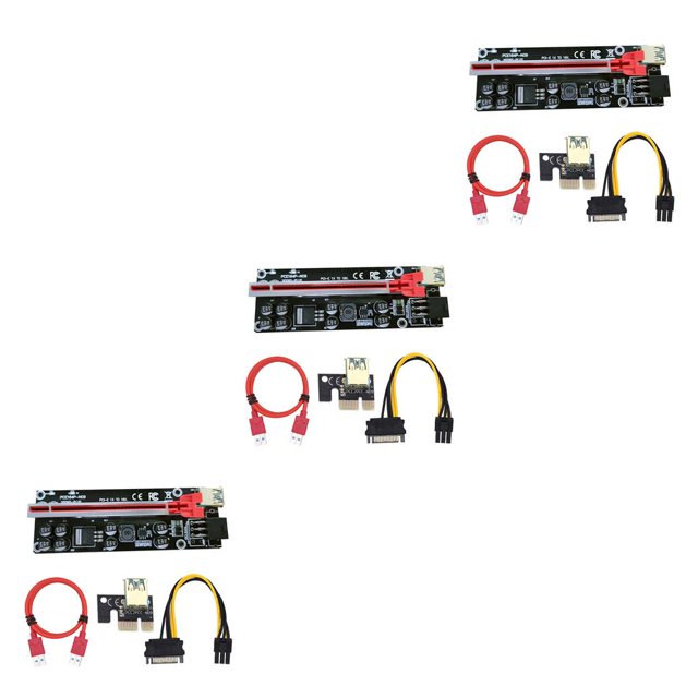 tredstone PCI-E 1x to 6x USB3.0 Extender Card Electronics Component Adapter Red Slot Red Cable 3Set