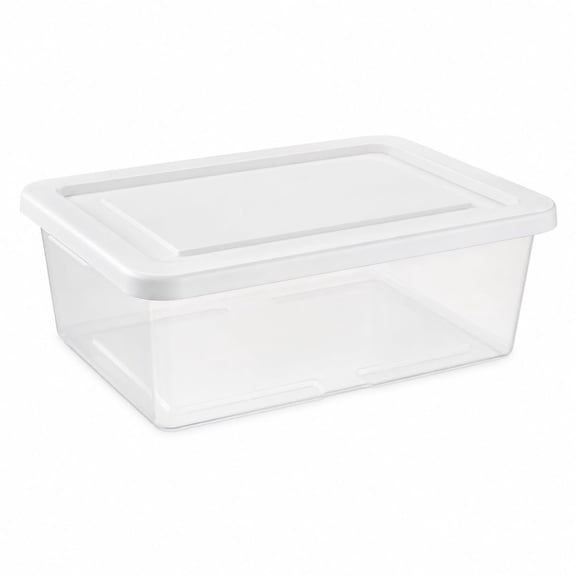 Sterilite Box with Lid, 12 Qt, 11.4 Liter, Model 4243, for Storage