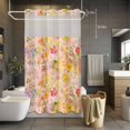thumbnail image 5 of Spring Vintage No Hooks Shower Curtain with Snap-in Liner Watercolor Yellow Flowers Oil Painting Shower Curtains for Bathroom, Waterproof, Easy Install, Washable 36"x78", 5 of 9