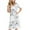 White, variant on KOMOO Women Bohemian Floral Sundress Summer Short Sleeve V-Neck Loose Empire Fashion Casual Dress with Waist Belt