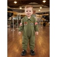 thumbnail image 5 of RUINIXCW Toddler Baby Boy Pilot Uniform Outfit Infant Baby Boys Halloween Costume Baby Flight Suit Long Sleeve Zipper Jumpsuit Romper Spring Fall Winter Clothes, 5 of 10