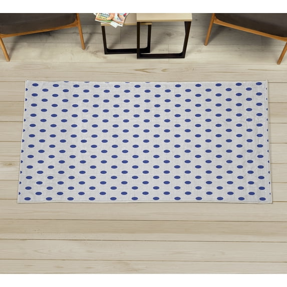Polka Dot Decorative Rug, Classic Old Fashioned Repeated Circles Round Forms Retro Illustration, Quality Carpet for Bedroom Dorm and Living Room, 6 Sizes, Dark Violet, by Ambesonne