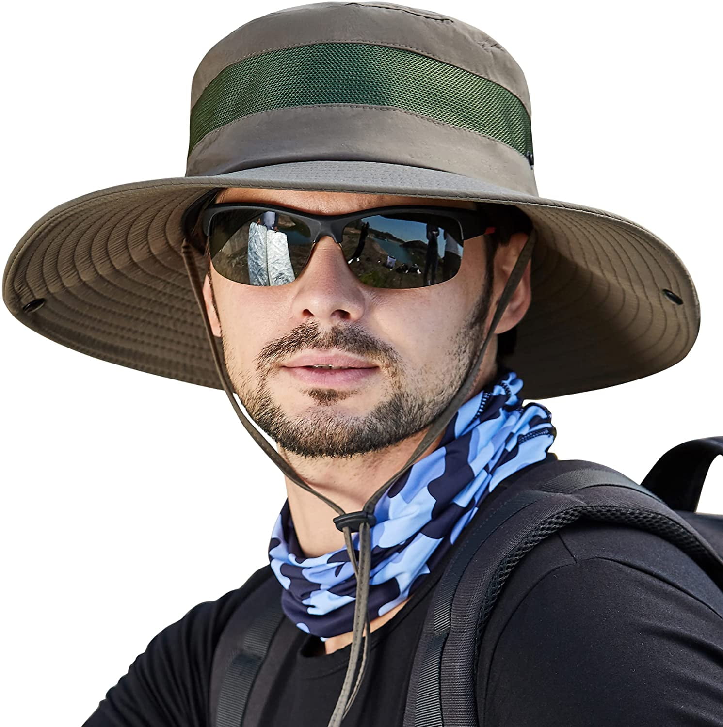 Muryobao Men Boonie Hat UPF 50+ Summer Sun Hat UV Protection Wide Brim