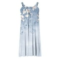 thumbnail image 6 of Lovskoo Womens Sleeveless Boho Beach Dresses 2024 Casual Cute Floral Print Round Neck T Shirt Short Dress Summer Spaghetti Strap Mini Dresses Light Blue XL, 6 of 7