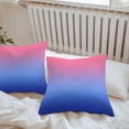 thumbnail image 6 of Throw Pillow Covers 26x26 Inch Set of 2, Pink Blue Ombre Waterproof Outdoor Pillow Covers, Modern Abstract Art Aesthetics Decorative Cushion Pillowcases for Couch, Sofa, Bed, Garden, Patio, 6 of 9