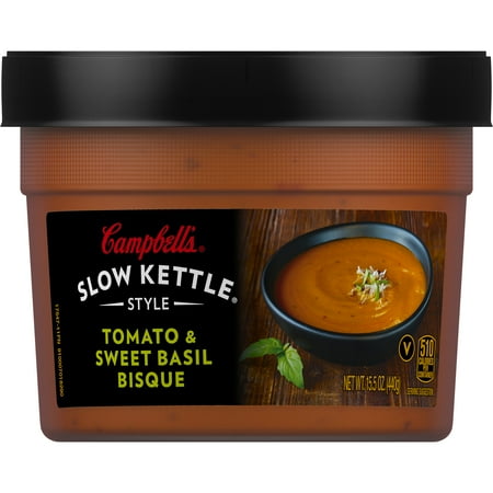 - (12 Pack) Campbell's Slow Kettle Style Tomato & Sweet Basil Bisque, 15.5 oz. Tub