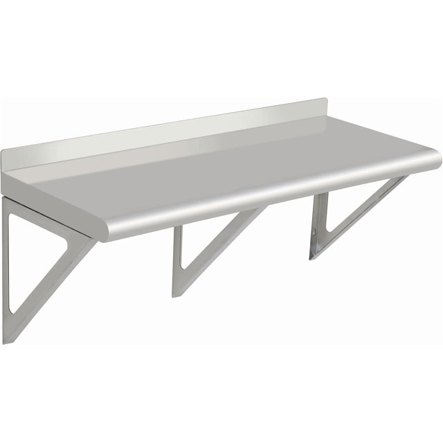 Zzistar Estantes de Pared de Acero Inoxidable de Alta Resistencia, Estantes Flotantes de Grado Comercial con Acabado Cepillado, Soporte Triangular E Instalación sin Herramientas para Cocina, Garaje,